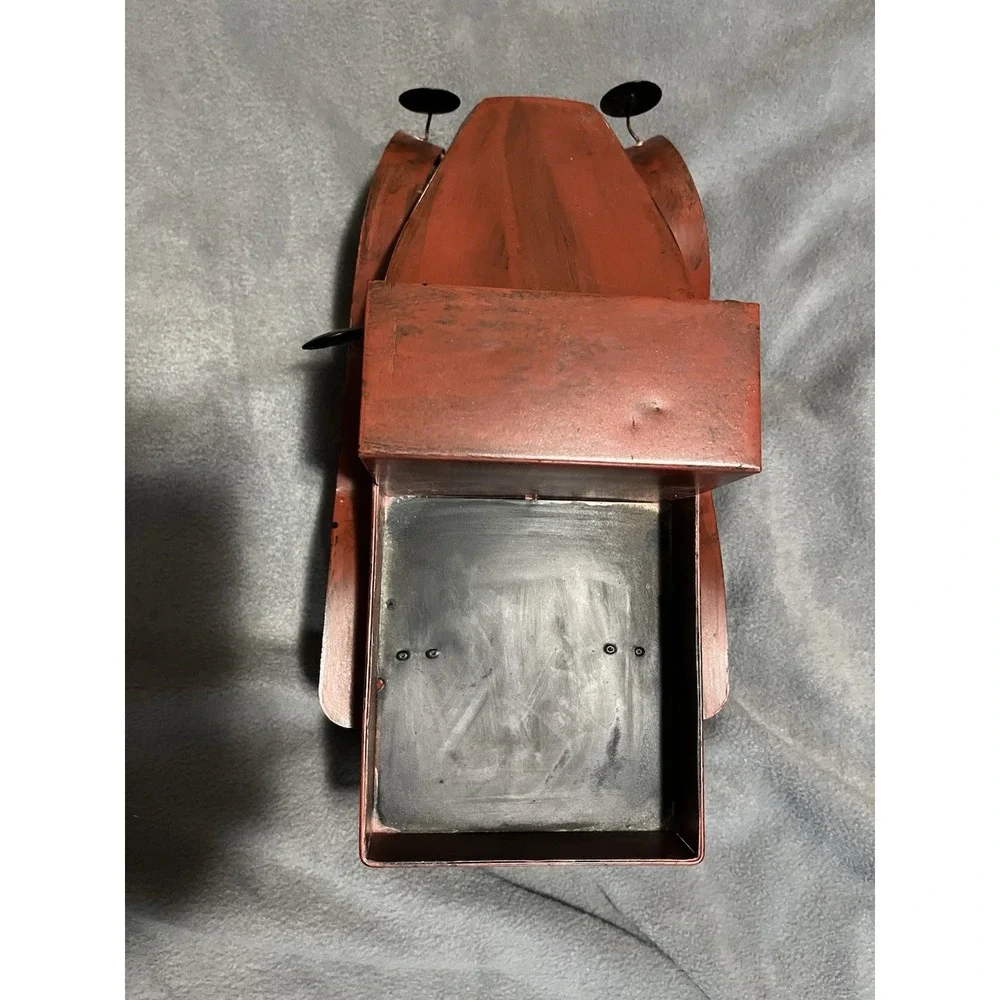 Rustic Metal Antique Old Timey Red Truck Decor 14